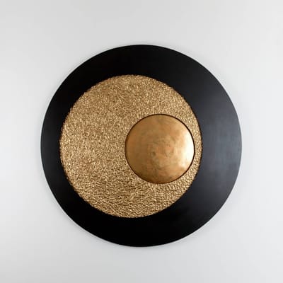 Holländer Urano LED wandlamp, bruin-zwart/goud, Ø 120 cm, ijzer