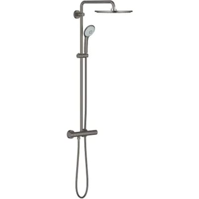 Grohe Regendouche Euphoria Systeem - Met Thermostatische Kraan - Donkergrijs - Geborsteld - Rond - Met Handdouche - 15cm Hartafstand - 1-straals