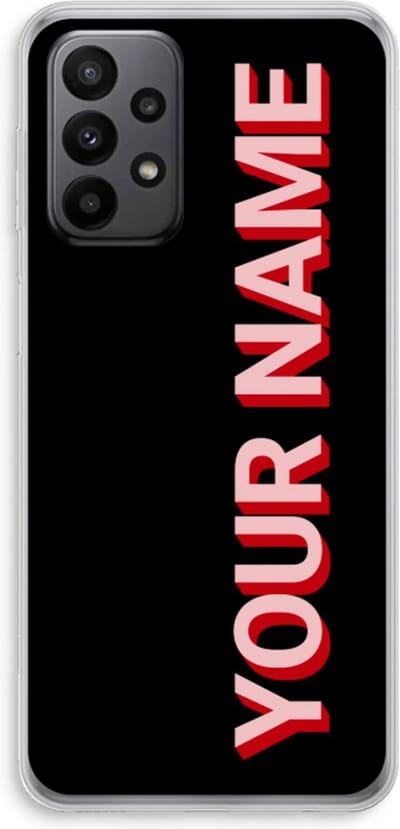 Gepersonaliseerd - Case Company® - Hoesje geschikt voor Samsung Galaxy A23 hoesje - Namecase - Soft Cover Telefoonhoesje - Bescherming aan alle Kanten en Schermrand