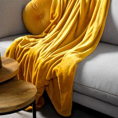 Dutch Decor - SIDNEY - plaid 140x180 cm - fleece deken - 100% gerecycled - Golden Glow - geel