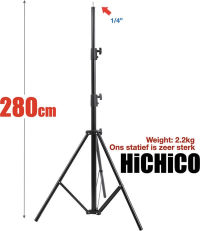 HiCHiCO® Lampstandaard 280cm met veerdemping, 9kg draagvermogen