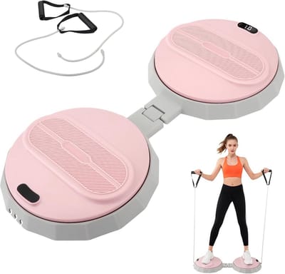 Inklapbaar Twist Board - Balansplaat Draaiplateau - Taille Training - Met Stappenteller - 62 x 27 cm - Roze