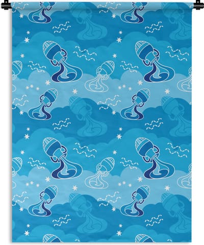 Wandkleed - Wanddoek - Aquarius - Design - Zodiac - 150x200 cm - Wandtapijt