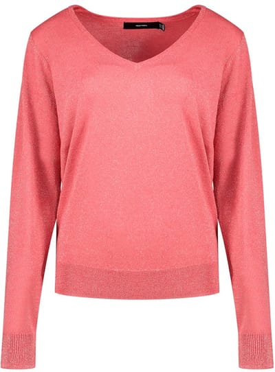 Vero Moda Blaze Glitter Trui Met V-hals Roze M Vrouw