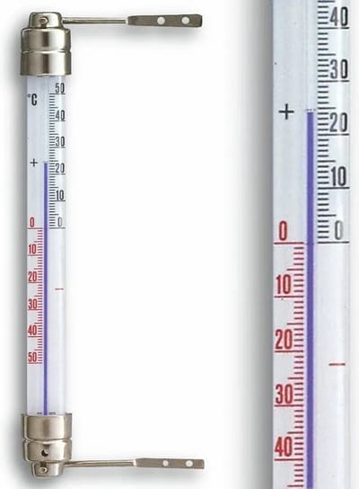 Vensterthermometer Meetbereik -50 tot 50°C H200xB23xD28mm Metaal ...