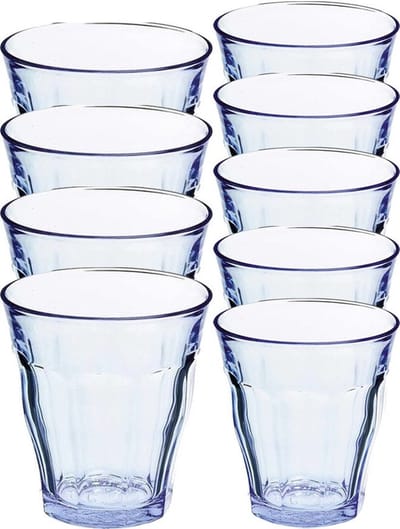 Duralex Picardie set 12x glazen blauw - 6x 250 ml - 6x 310 ml - hittebestendig - vaatwasserbestendig