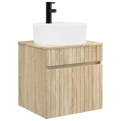 vidaXL - Wandgemonteerde - wastafelmeubel - Sonoma - Eiken - 49 - x - 44,5 - x - 65 - cm