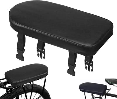 1 stuk - Fietszadel - Achterzitje voor de mountainbike - Ergonomische duozit - Zachte duozit - Comfortabele zadelhoes met drukknopen - Geschikt voor vracht, scooter, sport, gezin, kinderen, school, woon-werkverkeer, strand, buiten fietsen (zwart)