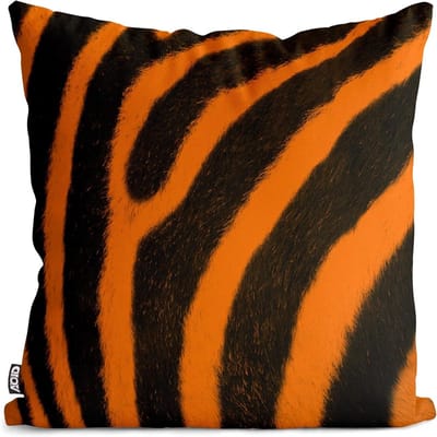 Kussenhoes Zebra - Sierkussenhoes Outdoor - Woonkamer Decoratie - Dubbelzijdig Bedrukt - 60x60 cm - Oranje