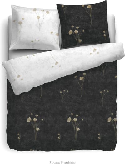 HNL Velvet Touch Rocca Dekbedovertrek - 135x200 + 80x80 cm - Wit/Zwart