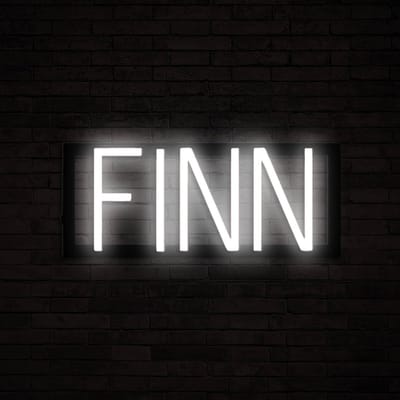 FINN - Neon LED Lamp Kinderkamer | SpellBrite | 35,58 x 16 cm | 6 Dimstanden & 8 Lichtanimaties | Naamlamp Wandlamp Neon Verlichting