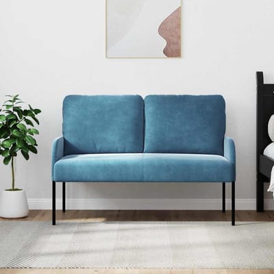 vidaXL Banken met kussen 110cm Blauw Multiplex