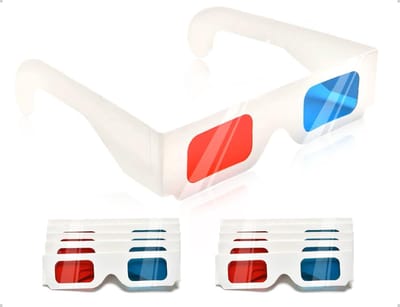 10 paar 3D-brillen, stereo-bril van papier, rode en blauwe lenzen, 3D-films en reisdecoraties, gebruikt voor entertainment, schoolklassen, wetenschappelijke tentoonstellingen