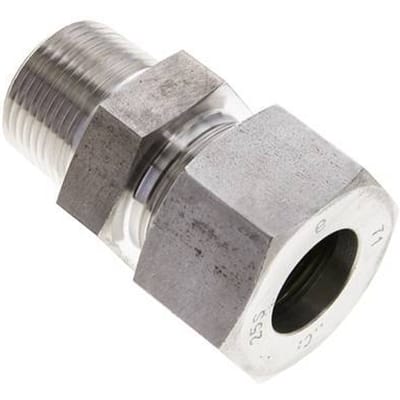 1'' NPT Buitendraad x 25S RVS Rechte Snijring Koppeling 400 Bar DIN 2353 - FL2S-MC-ST-100N-25-S