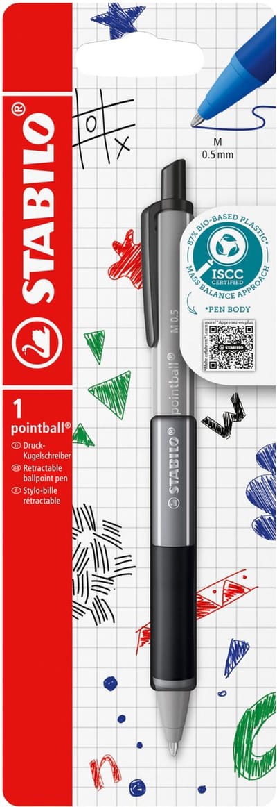 Balpen stabilo pointball colorful zw blist à 1st | 10 stuks