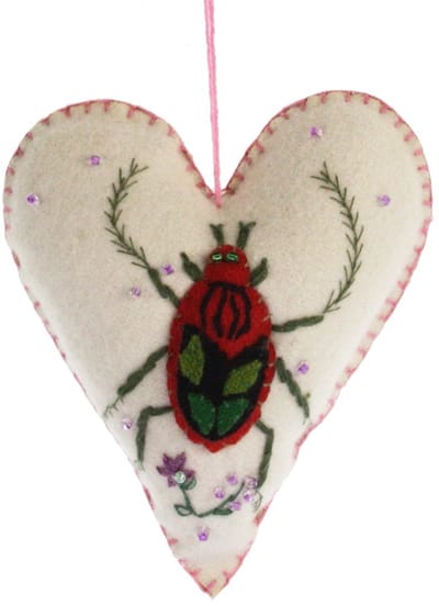 Hart Kever rood, vilt 9x3,5x11cm