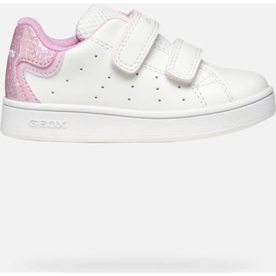 GEOX ECLYPER PEUTERMEISJES Sneakers - WIT/ROZE - Maat 20