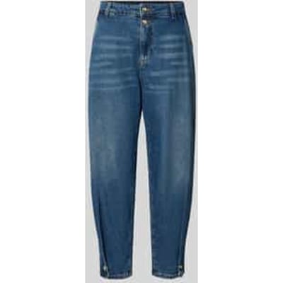Regular fit jeans van katoenmix met siersteentjes