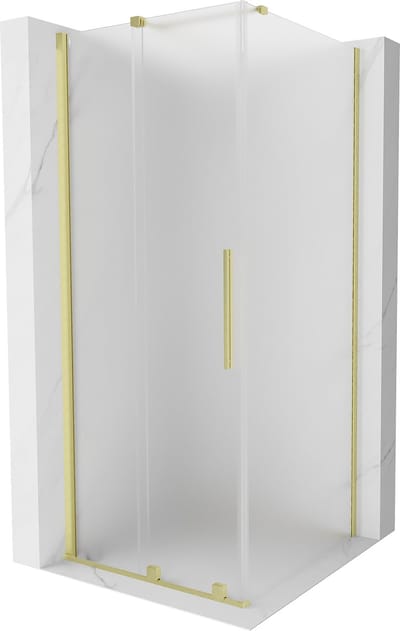 Mexen Velar schuifdouchecabine 90 x 90 , matglas, geborsteld goud - 871-090-090-31-55