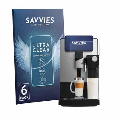 Savvies - Screenprotector voor Cecotec Cremmaet Latte Art A90_EU01 - Folie Beschermfolie transparant 6 Stuks