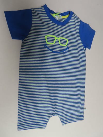 Combi Kort - Jongens - Streepje - Blauw - Zonnebril - 9 maand 74