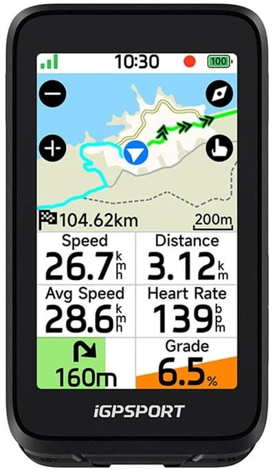 Fietsnavigatie - GPS - Fietscomputer - 3,0-inch Kleurrijk Display - Fietsaccessoires - Navigatie - Draadloos - Ongevallen Detectie