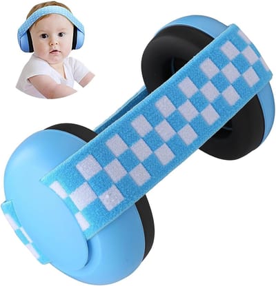 JGS Premium - Geluiddichte Oorbeschermers Baby's - Oorwarmers met Verstelbare Bandjes - Geluiddempend - Geschikt Voor Kinderen 3 Maanden tot 2 Jaar - Blauw - Comfortabele Gehoorbescherming