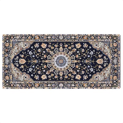 Perzisch Tapijt Muismat XL - 60 x 30 cm - Anti-Slip Rubber Onderkant - Bloemen Patroon