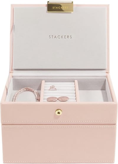Mini Sieradenbox Set van 2 - Blush Roze en Champagne Goud