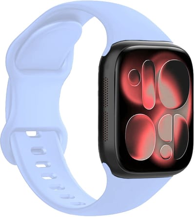 Horloge Band Geschikt voor Apple Watch 1, 2, 3, 4, 5, 6, 7, 8, 9, 10, 11, SE - 42/44/45/46 mm Bandje Siliconen Verstelbaar - Baby Blauw