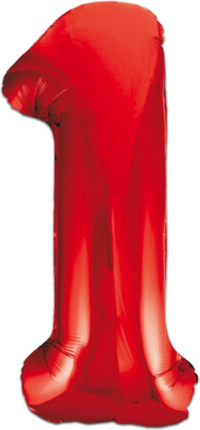 LUQ - Cijfer Ballonnen - Cijfer Ballon 1 Jaar rood XL Groot - Helium Verjaardag Versiering Feestversiering Folieballon