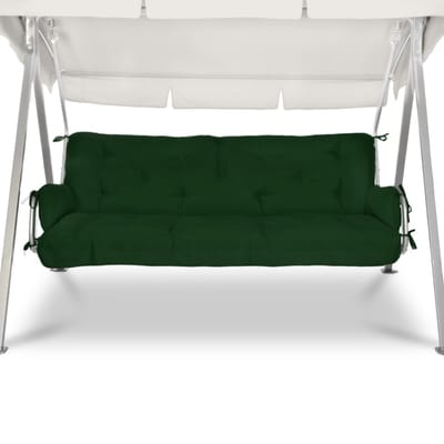 Beautissu kussen oplage voor schommelbank - tuinbank kussen 180x50x8cm schuimvlokkenvulling oplegkussen donker groen - Flair HS