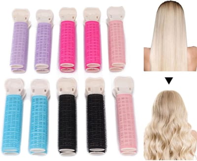 Krulspelden - 10 stuks Krultangen - Haarrollers - Zelfklevende Krultangen - Heatless Curls - Haarklemmen - Krultangen - Bangs Clips - Pluizige Clips - Uitgroei Clips - Krultangen voor Pluizige Pony's en Punten - Diverse Kleuren