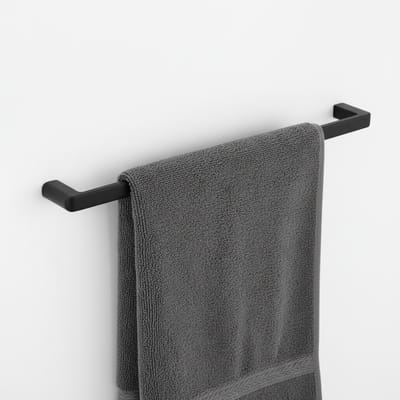LINEA Handdoekhouder enkel | zwart 595X70X20 | KAYvit