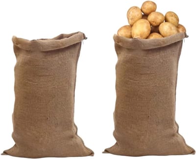 Jute Zakken - Aardappelzakken Opslag - Tuinafval Opruimen - Natuurlijk Materiaal - 60x100 cm - Bruin