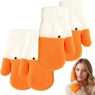 2 paar Warme handschoenen - gebreide handschoenen - met leuke dierenprints - met warme en zachte voering - Het perfecte wintercadeau voor vrouwen of kinderen.