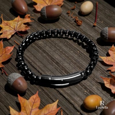 Leerella Zwart Roestvrijstalen Schakelarmband Box Chain 19cm - 6mm Breed, Diverse Lengtes Beschikbaar