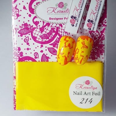 Korneliya Nailart folie - Transfer folie - Nagel Folie Mat CraquelÃ© Geel 214