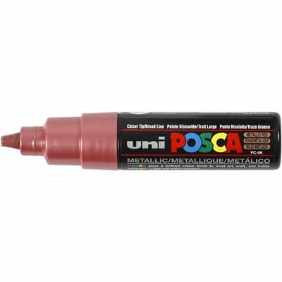 Posca Marker, afm PC-8K, lijndikte 8 mm, breed, rood metallic, 1 stuk