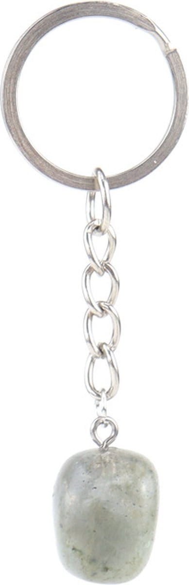 Bixorp Gems Labradoriet Sleutelhanger - Edelstenen Sleutel Hanger - Roestvrij Staal / Stainless Steel