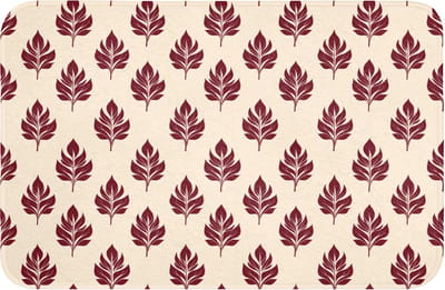 WC mat 60x40 cm - Antislip - Botanisch - Patroon - Bordeaux - Toiletmat - Vloermat - Douchemat - Toilet tapijt - Toiletmatten