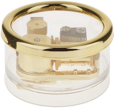Muziekdoos - Opwindbaar speelgoed - Cadeau geven - Uurwerk mechanisme - 7x4 cm - Transparant