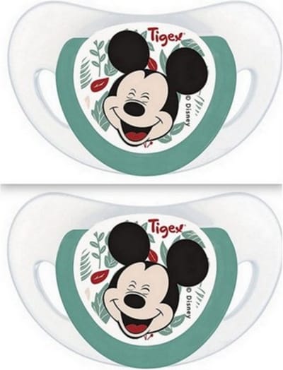 Tigex fopspen, 2 stuks, Disney baby Mickey - groen 6-18 maanden
