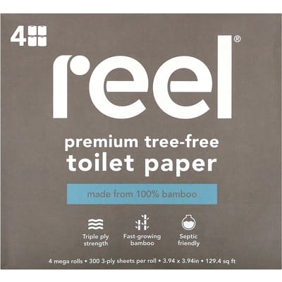 Premium Natuurlijk Hout Toiletpapier, 4 Mega Roll gray