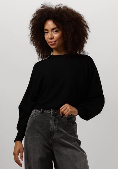 Minus Dana Bat Sleeve Knit Pullover Truien & vesten Dames - Sweater - Hoodie - Vest- Zwart - Maat S