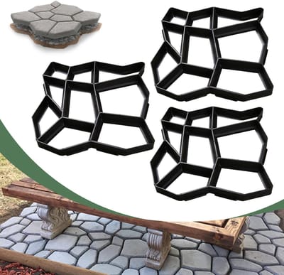 3pcs Kunststof tuinpad mal – Betonmal voor tuinpad en terras, weerbestendig en roestvrij