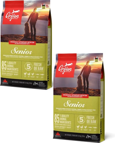 Orijen Whole Prey Senior Dog Kip&Kalkoen - Hondenvoer - 2 x 11.4 kg