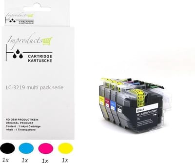 Improducts® Inkt cartridges - Alternatief Brother LC3219 / LC-3219 / 3219XL LC3219XL LC-3219XL alleen geschikt voor printers Brother MFC-J5330 DW, J5730DW, J5930DW, J6530DW, J6535DW, J6930DW, J6935DW