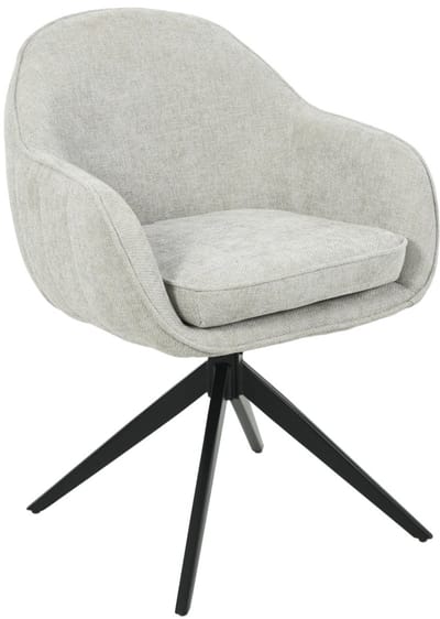 Eetkamerstoel Clarissa- Beige Stof- Draaibaar- zetelsenbedden Tafel en Stoel