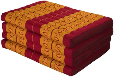 Fine Asianliving Thais Kussen Matras Gevouwen 80x200x8cm Mat Kussen XXXL Thai Oranje Meditatie Mat Matras